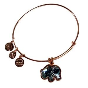 Alex and Ani Rose Gold Crystal Elephant Charm Bracelet Alabama Crimson Tide